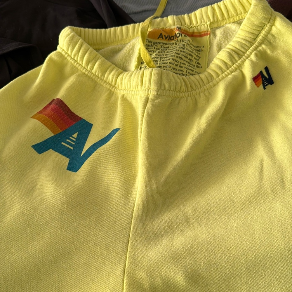 Aviator Nation Neon Yellow Medium Sweatpants